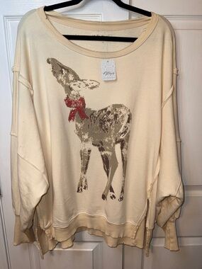 We The Free Cream Pullover with Subtle Graphic DetailFree People Graphic Camden
